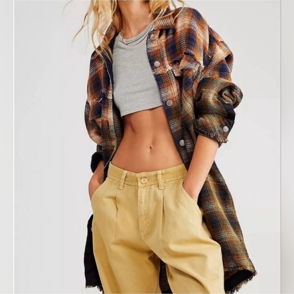 Free People Anneli Plaid Shirt Jacket Shacket Size Small - Picture 14 of 14